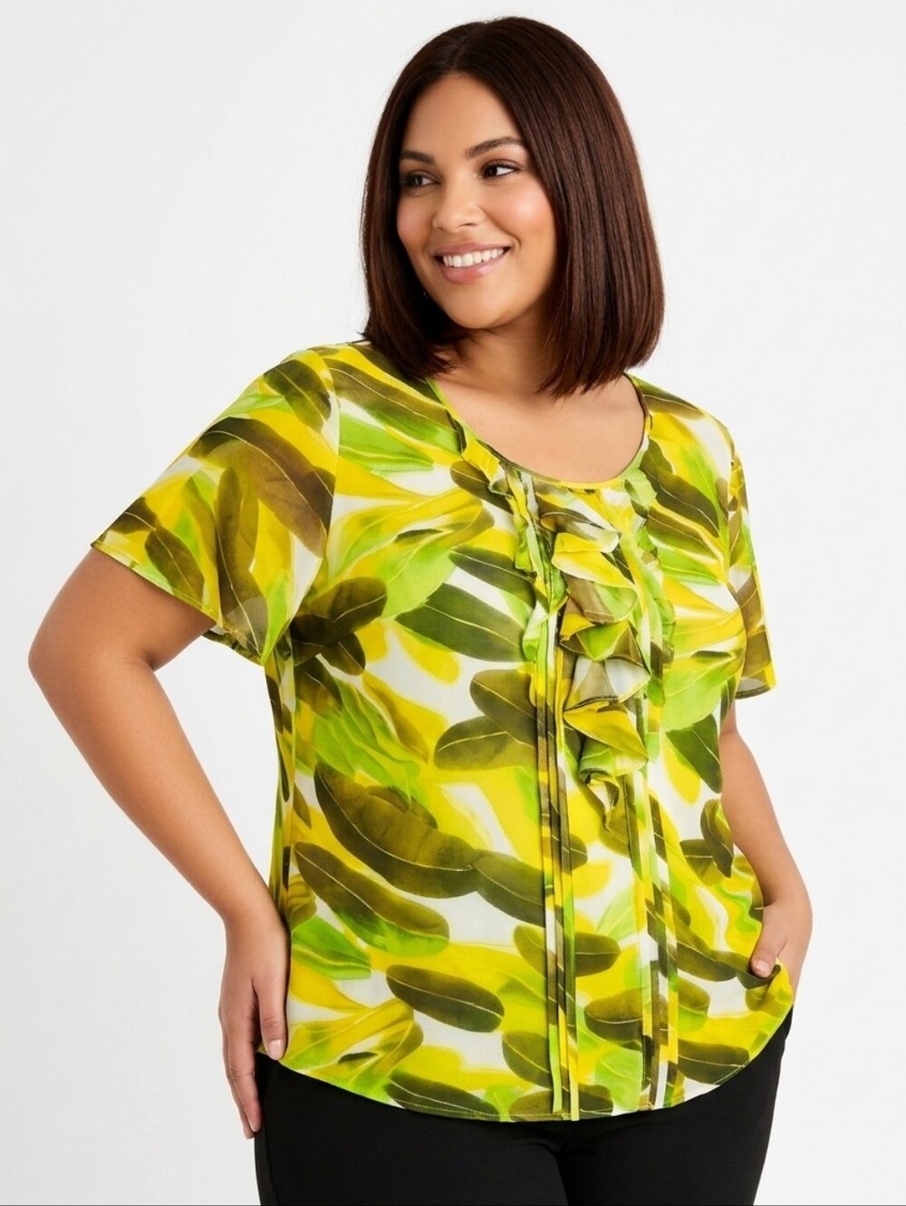 Apt. 9 Plus Size Multicolor Ruffle Top